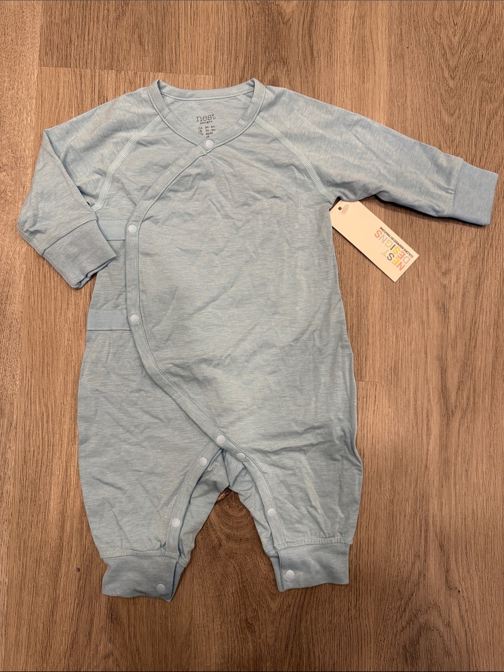 Nest Design Bamboo Cotton Basics Kimono Long Sleeve Romper